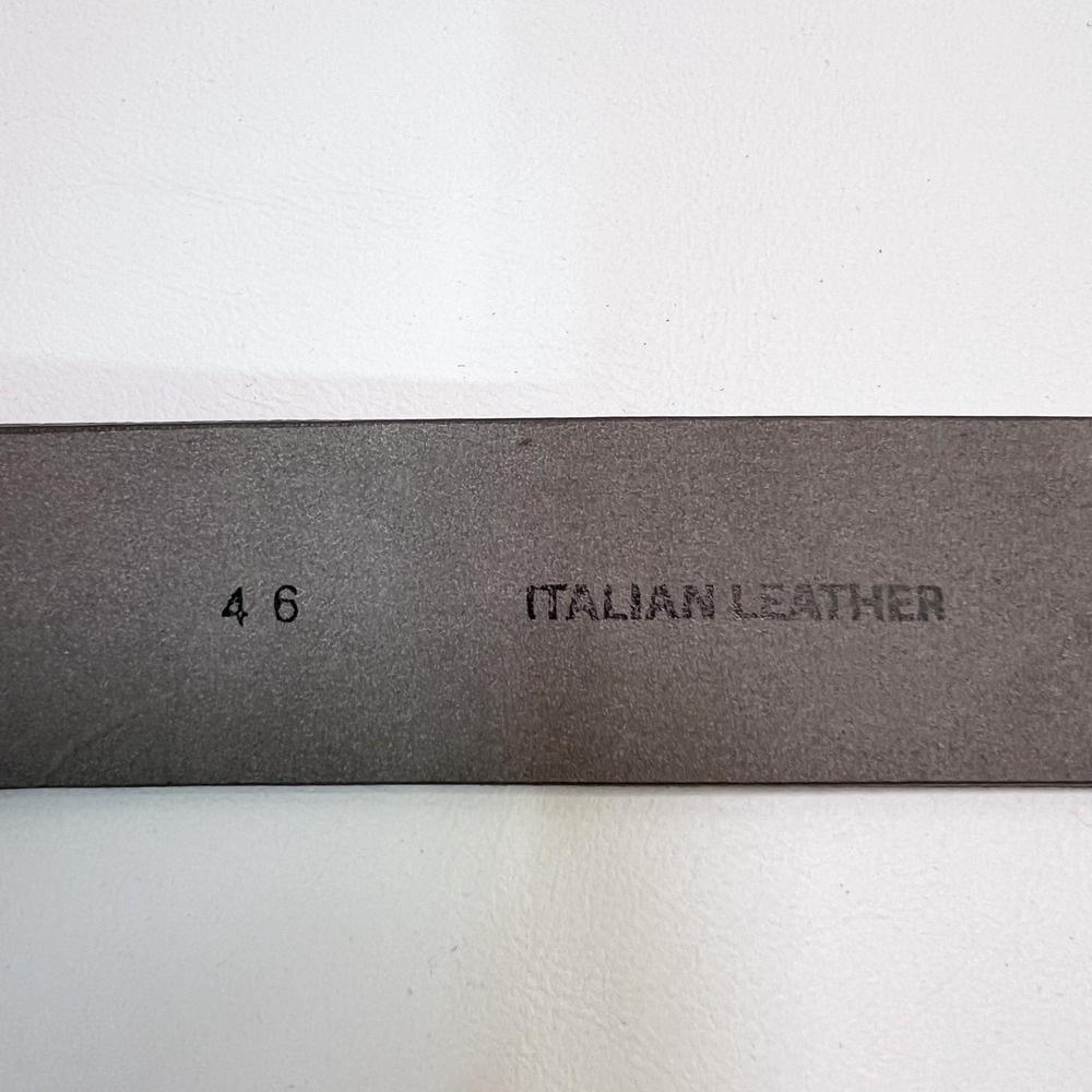 REMO TULLIANO Men Italian Leather Black Texture Belt 46 Silver Finish Buckle USA - Picture 8 of 8